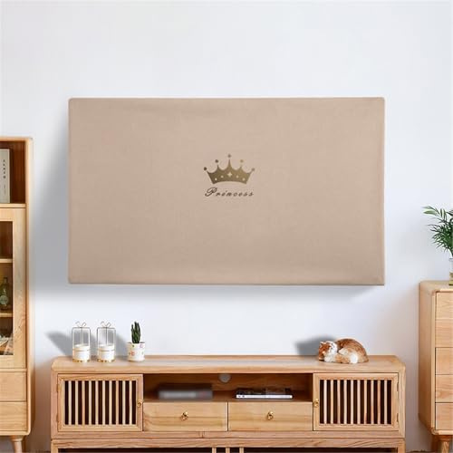 LVYUDS Tv Cover for 32-100in Stretch Full Coverage Tv Protector Suede Dust-Proof Tv Display Protectors for LED Wall-Mounted Desktop(40inch,Khaki-crown)