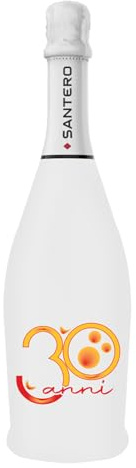 BRANDGIFT.IT Bottiglia Personalizzata Compleanno Santero 958 Spumante Extra Dry Perlage Floreale Bottiglie Personalizzate Anni Compiuti Ottimo Regalo Per Brindisi Originali (ARANCIONE, 30 ANNI)