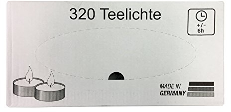Teelichter WEISS von Jaspers, Kerzen, 320er- Karton in Metallhülsen