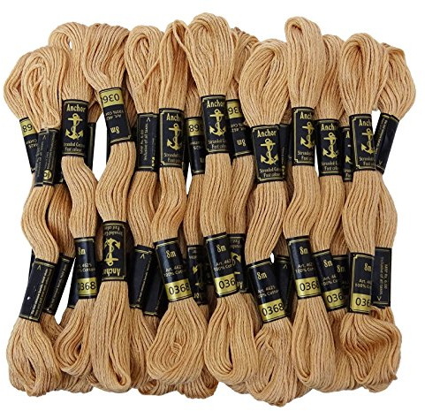ANCHOR Hand Cross Stitch Stranded Baumwolle Stickgarn Floss Packung mit 25 Skeins-Beige