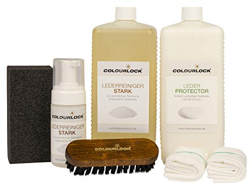 COLOURLOCK Glattleder Pflegeset Stark mit Leder Protector 1l und Lederreiniger Stark 1l