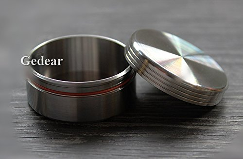 TIKING Titan Runde wasserdichte Pillendose Kapsel Tablettenaufbewahrung Medikamentendose Schnupftabak Box Behälter für Kontaktlinsen (Titan)