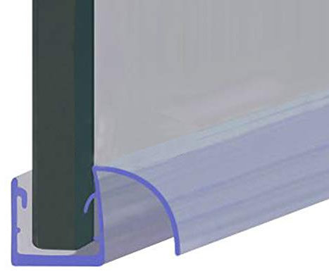 Shower Seal for Screens, Doors or Panels | Fits 4, 5 or 6mm Glass | 15mm Rigid Arched Deflector Fin for When There is No Gap | 80cm, 90cm, 140cm or 2m Long | SEAL056 (140cm)