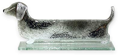 NOBILE 1942 Fused Glass Sausage Dog Grey