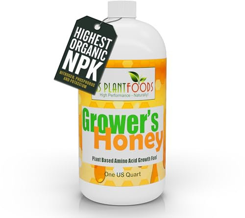 GS Plant Foods Grower's Honey Amino Acid Fertiliser For Plants, 4-3-3 NPK Plant Based & Vegan Liquid Fertiliser, Boost Photosynthesis & Drought Tolerance