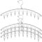 kuou 4 PCS Stainless Steel Drying Drip Hanger, Laundry Clothesline Hanging Rack Windproof Drying Rack with 10 Pegs for Underwear Socks Bras Baby Clothes Gloves