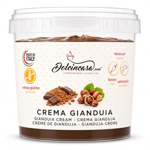 Dolcincasa-Crema Spalmabile alle Nocciole 500g Ottima Crema per Farcitura Resistente Senza Glutine Italiana