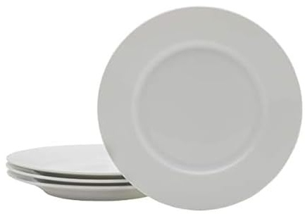 Everyday White Classic Rim Set of 4 Salad Plates, 8.25 inch