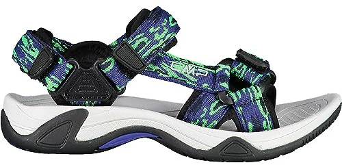 CMP Kinder Hamal Hiking Sandal, B.Blue-Verde Fluo, 38