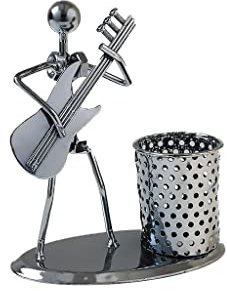 ZZTWER Ornaments, decorate Iron Man Art Steel Metal Creative Personality, Pen Holder, Pencil Holder Cup Post Student Desktop Music Decoration pencil holder for desk (Color : B)