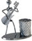 ZZTWER Ornaments, decorate Iron Man Art Steel Metal Creative Personality, Pen Holder, Pencil Holder Cup Post Student Desktop Music Decoration pencil holder for desk (Color : B)