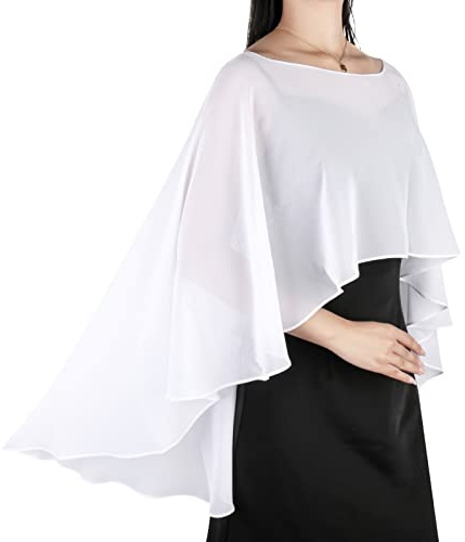 Ladiery Sheer Chiffon Capes Weiche Capelets für Frauen, leichte Tücher und Wraps für Abendpartykleider
