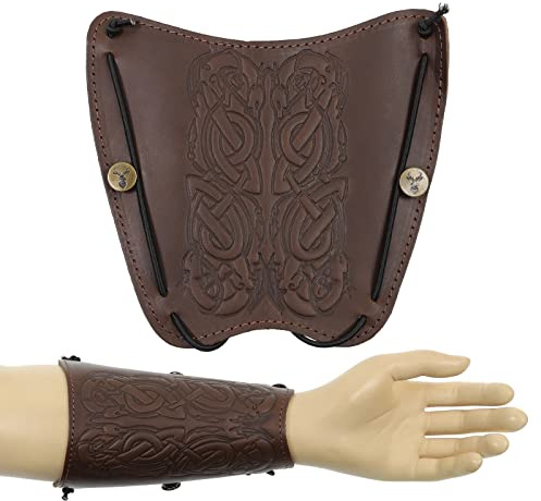 Jackalope Dragun, Shield, Armschutz, aus weichem Leder mit Ornament | Ausrüstung beim Bogenschießen