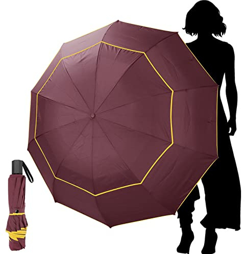 Kalolary Extra Large Golf Umbrella Folding Umbrella Rainproof Compact Oversize, Double Canopy Vented Waterproof Stick Travel Umbrellas for Women & Men Home Use