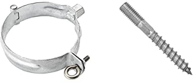 zbs24 Rohrschelle 100mm zum Schrauben verzinkt für Dachrinnen Regenrohre, mit Gewindemuffe M10, inkl. Stockschraube M10 x 80mm