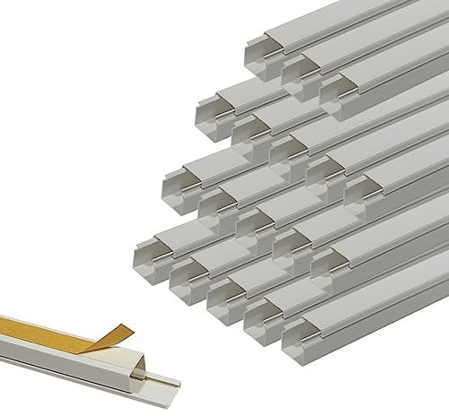 Kabelkanal Installationskanal weiß selbstklebend schraubbar Kabelleiste PVC 18m / 16 x 16 mm selbstklebend S3