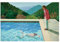David Hockney (Pool mit zwei Figuren) Leinwand Gemälde Poster Drucke Quadros Wandkunst Bild für Wohnzimmer Wohnkultur 70x90cm(28x35in) Rahmenlos
