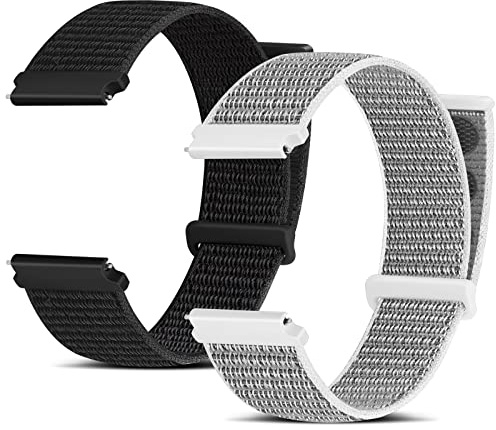 Huamanlou Nylon Uhrenarmband 16mm 18mm 20mm 22mm, Schnellverschluss Aatmungsaktive Verstellbare Gewebte Sport Armband für Herren Damen
