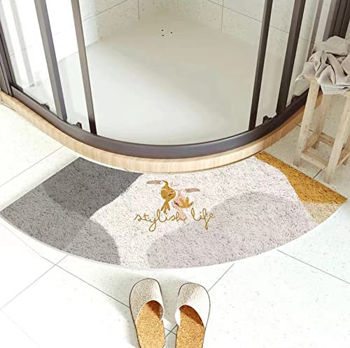 MOTT 50 Quadrant - Tappetino da bagno curvo 45 x 100 cm, tappetino da bagno semicircolare, tappeto antiscivolo, tappetino da doccia angolare lavabile, tappetino a forma di ventaglio, L