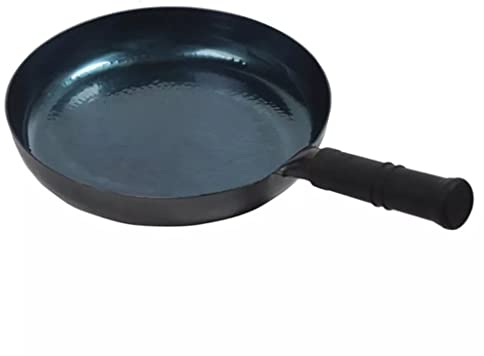BONOCO Release 30cm Double-sided Round Cast Iron Grill Pan Multifunctional Uncoated Teppanyaki Steak Frying Pan (Color : Black Size : 28cm)