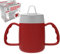Dr. Bone's Therapeutics ® Two Handled Mug with Internal Cone Blue with Spouted Lid with Small Opening, Drinking aid 140 ml (Red)