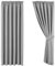 Aspire Homeware Blackout Curtains for Bedroom - Pencil Pleat Light Grey Black Out Curtains Thermal Insulated Window Treatments Super Soft Living Room Curtain with Tiebacks 90x72 Inch Drop 2 Panels