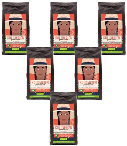Rapunzel Bio Heldenkaffee Kolumbien, ganze Bohne HIH (6 x 250 gr)