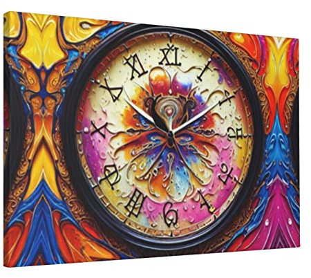 BVMPRS Magische Uhr, Gemälde, modern, rahmenlos, dekoratives Gemälde für Zuhause und Büro, 40,6 x 61 cm