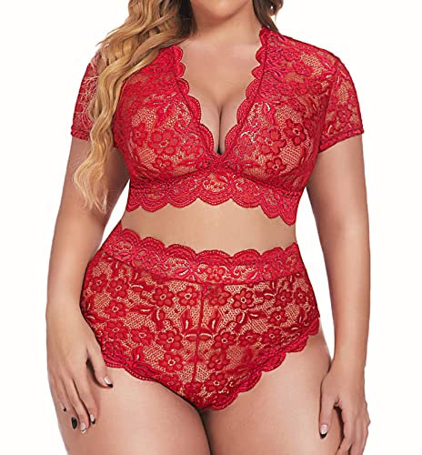 Sexy Dessous Damen Für Sex Frauen Spitze Rot Unterwäsche Kostüm Cosplay Babydoll Sexy Reizwäsche Erotisch Sleepwear Body Sexy Outfit Lingerie Ouvert Dessous Sets Push Up String Tanga Bodysuit BH