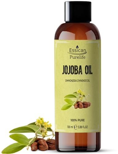 Golden Jojoba Oil For Skin 100ml - Jojoba Oil Cold Pressed, 100% Pure Jojoba Oil For Hair Growth, Jojoba Oil For Nails, Stretch Marks, Jojoba Carrier Oil For Makeup Remover & Face Moisturiser