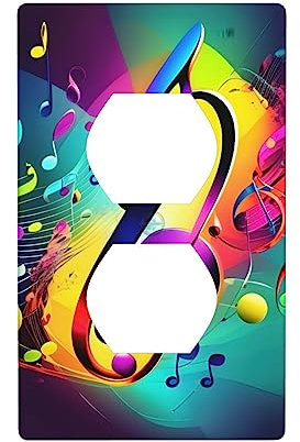 Bunte Musiknoten, stilvoll und langlebig, bedrucktes Lichtschalter-Panel, ideal für Wohn- und Geschäftsbereiche