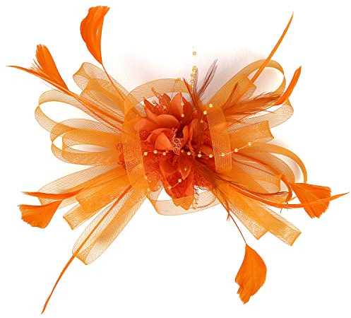 SJTJSPX Fascinators Hut Damen Kopfschmuck Cocktail Tee Party Kopfbedeckung Hochzeit Kirche Organza Haar Clip Blume Mesh Stirnband Elegant Schleier Vintage Haarreif für Weihnachten Halloween Karneval
