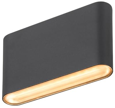 SLV OVAL 14 UP/DOWN | Wandaufbauleuchte, Außenleuchte, Außenbeleuchtung von Wänden und Hauseingang | 2700/3000K, 6W, schwarz