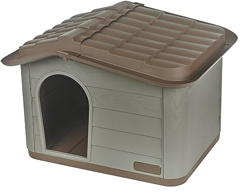 Hundehütte, klein, groß, robust, einfache Montage, Kunststoff, langlebig, für drinnen und draußen, Garten, Terrasse (klein)