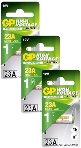 Batteria Super Alcaline A23 (Blister 1 Pezzo) - Piccola Batteria 23A (MN21) per Prodotti Elettrici, Elettrornici, Radiocomandi, Telecomandi (Confezione da 3)