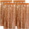 4er Pack Lametta Vorhänge Glitzer - Ajerg Metallic Tinsel Vorhänge Party Deko, Wiederverwendbar Foto Hintergrund Folien Fransen Luftschlangen Deko für Geburtstag, Hochzeit, Disco, Neujahr (Roségold)