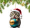 Ellxen Ciondolo per albero di Natale a forma di gatto, in acrilico 2D, regalo di Natale, divertente decorazione natalizia, per veranda, corridoio, ufficio, dormitorio, vacanze (e)