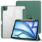 Vozehui Hülle für iPad Air 11 Zoll (2024) / iPad Pro 11 Zoll Hülle (2024, 5th Generation) Slim Clear Back Cover mit Stifthalter Auto Wake/Sleep, Grün