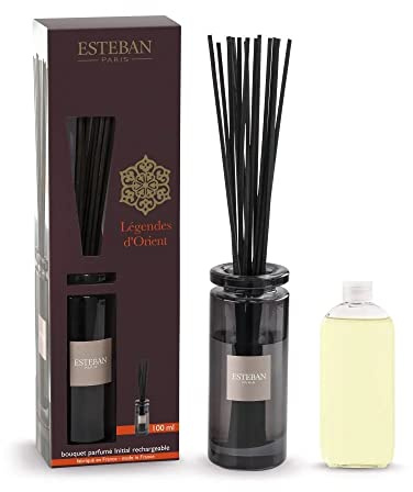 Esteban Initial Legende des Orients Bouquet 100 ml - Aroma Diffuser - Glas - Grau - Kerze - Zitrus, Nelke, Jasmin, Gardenie, Patschuli, Sandelholz, Bernstein, Tonka