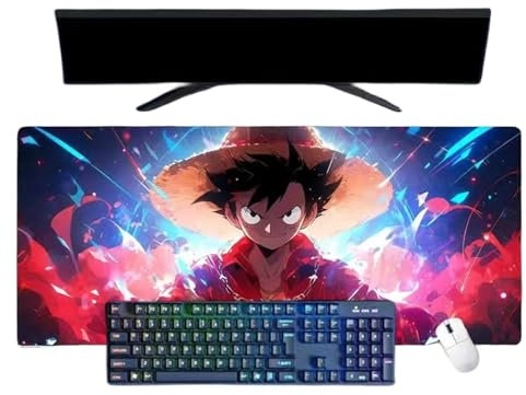 ButkUs One Piece Luffy Anime Tapis de Souris Gaming XXL, 800x300mm, imperméable et antidérapant Surface Texturée pour PC et Ordinateurs Portables