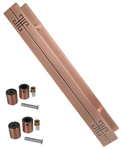 Kamnik Maniglia per Porta Scorrevole del fienile Maniglia per Porta del fienile su Entrambi i Lati per Porte Scorrevoli in Vetro, Maniglia per Porta in Piastra Piatta in Alluminio con Peluche, Ferr