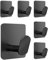Adurei Ganchos Adhesivos para Pared de Acero Inoxidable 6 Piezas Ganchos Toalleros de Autoadhesivo Extrafuerte Ganchos para Colgador Adhesivo para Baño Cocina Albornoz Trapos, Negro