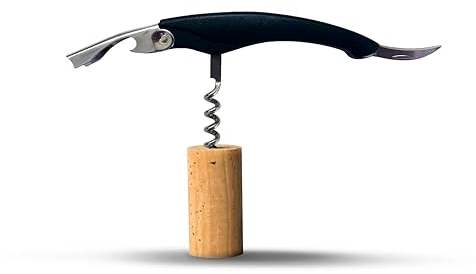 PRIMES 3-in-1 Waiter's Friend Corkscrew, Bottle Opener, Foil Cutter, Rosewood Handle, Wine Key, Barware Accessory