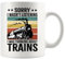 Panvola Sorry I Wasn’t Listening I was Thinking About Trains Retro Vintage Train Lovers Gifts for Dad Mom Husband Brother Sister Wife Friend Coworker Ceramic Mug (White, 11 oz)