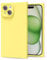 oakxco for iPhone 15 Phone Case Silicone Square Edge, Y2k Rectangle Soft Rubber Gel Cute Phone Case for Women, Girly Aesthetic Trendy Design, Thin Slim Matte TPU Protective Cover, Yellow