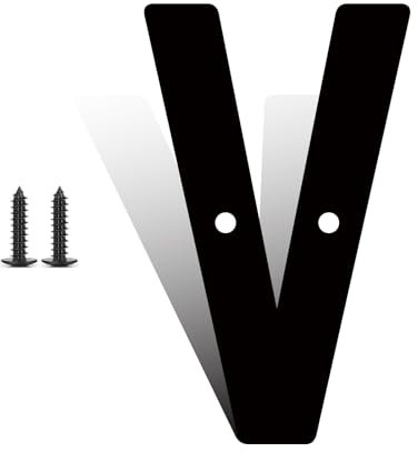 5 Inch Modern Metal House Numbers, Metal Letter, Black Door Number, Metal Mailbox Numbers and Letters, Metal House Address Letters and Numbers for Outside Signs (V)