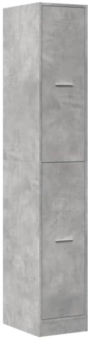 vidaXL Armoire d'apothicaire Gris béton 30x41x174,5 cm Bois ingénierie, Coffre d'apothicaire, Meuble d'apothicaire, Coffre à tiroirs d'apothicaire