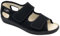 Gaviga - Sandalias de mujer ajustables con desgarros, empeine de algodón, ideal para rehabilitación, Negro , 41 EU