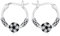 Fußball Ohrringe 925 Sterlingsilber Hypoallergen Fußball Creolen Sport Ohrringe für Damen Herren