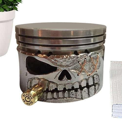 Kolben Skelett Gesicht Skulptur | Kolbenschädel Gesicht Skulptur, S Form Kunst Figur | Langlebige Ornament für Autoliebhaber, Büro, Zuhause, Tisch, Dekoration